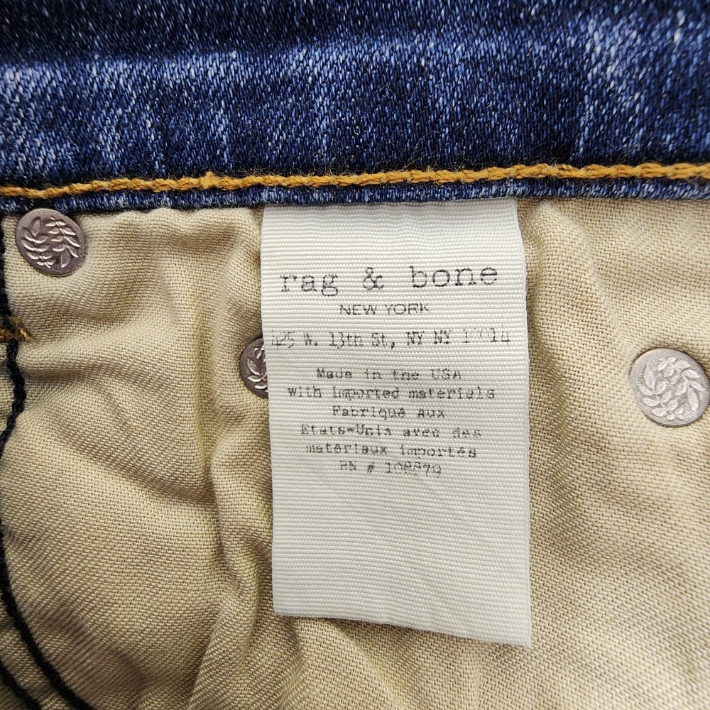 Rag & Bone The Skinny Jeans Surf Wash Low Rise Size 26 (Measures 28)  Y2K - Picture 9 of 12